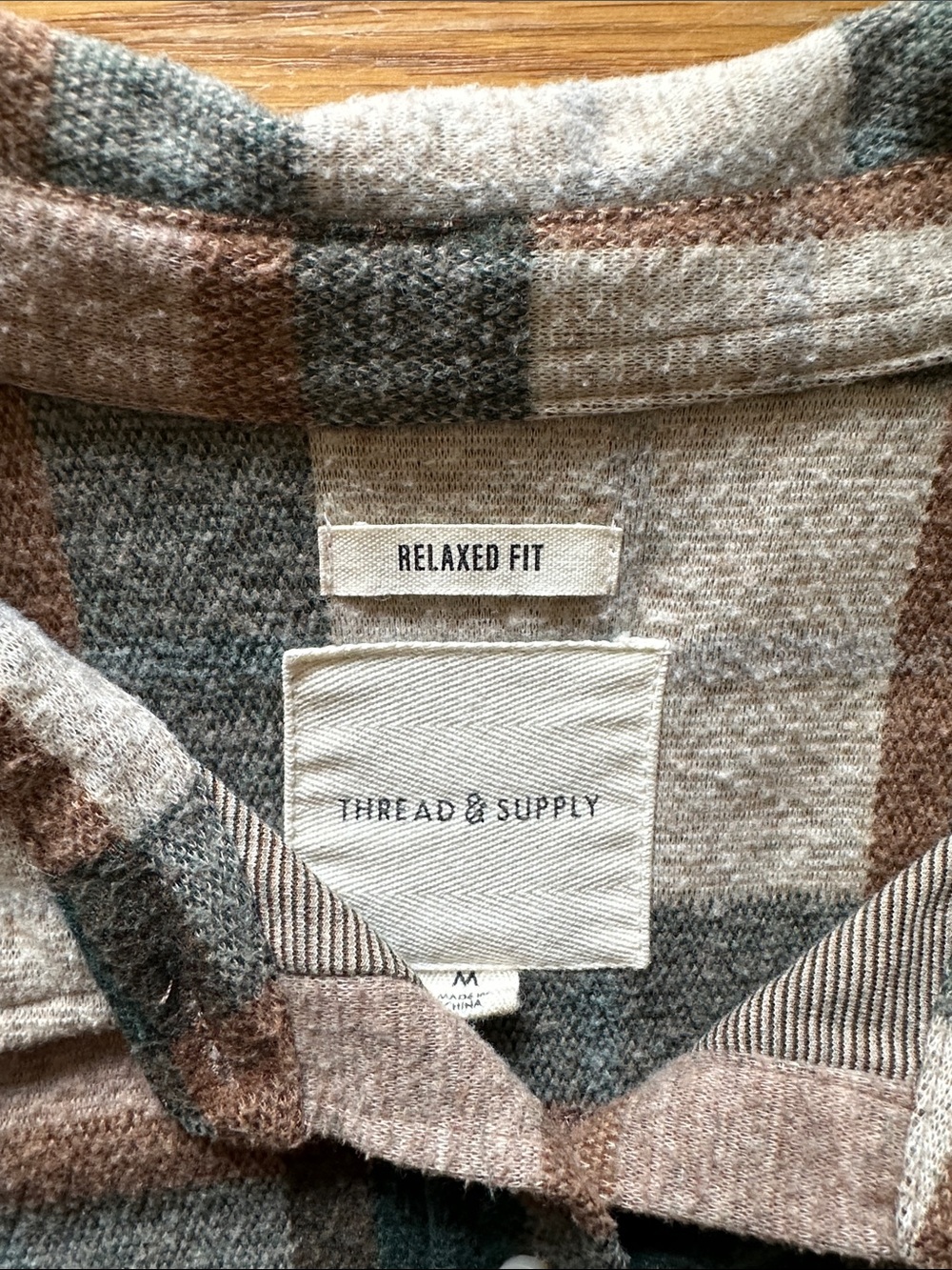 Thread & Supply Plaid Shirt Jacket in Brown, Green & Gray - Picture 2 of 5